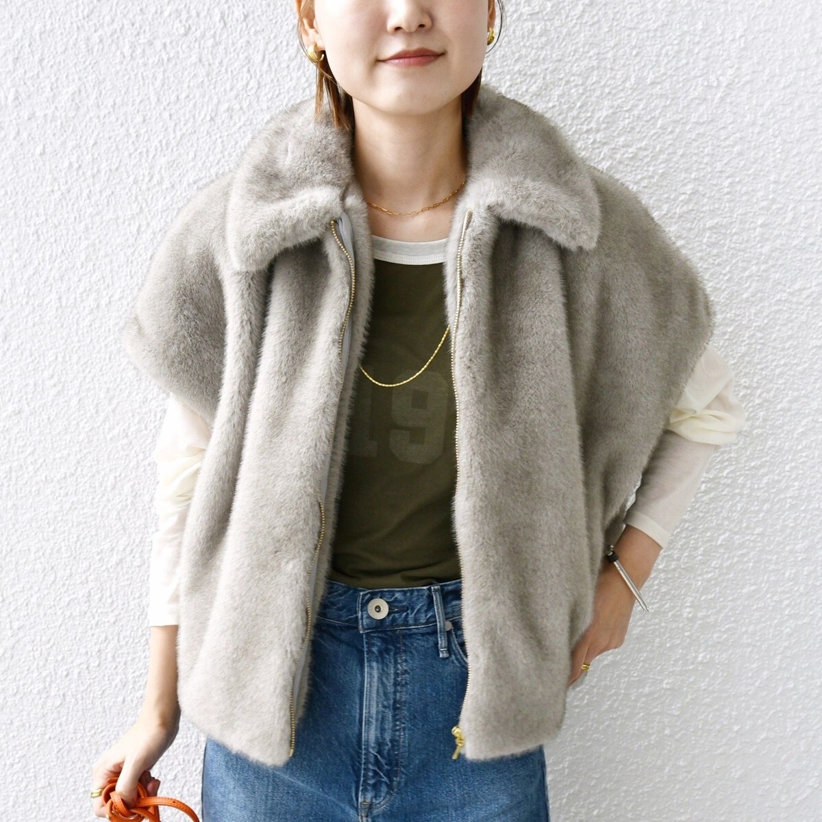 WEB限定】グラデーション ファー ジップ ベスト | シップス(SHIPS