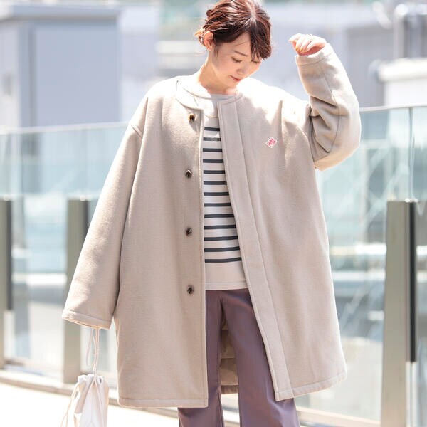 DANTON × Ray BEAMS ／ 別注 モッサ ノーカラー ダウン