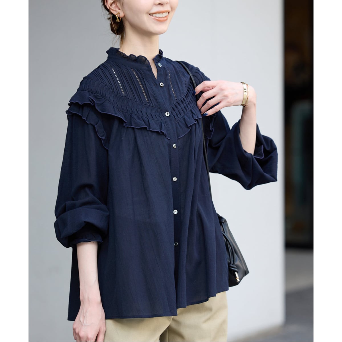 WEB限定/追加2》フリルピンタックブラウス | スローブ イエナ(SLOBE