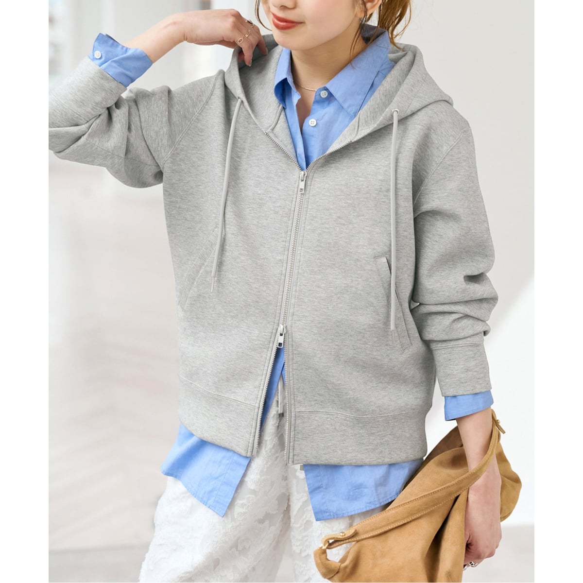 追加4》ストレッチジップフードパーカー | スピック＆スパン(Spick and