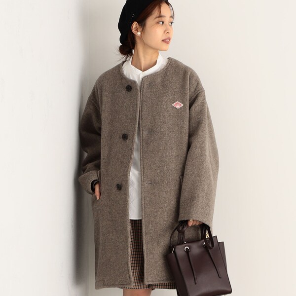 DANTON／ダントン】WOOL LIGHT PILE ノーカラー