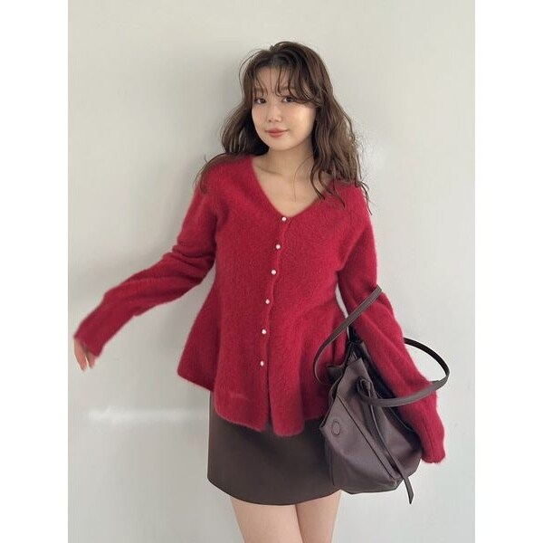 フォックスカシミアペプラムカーディガン | フレイ アイディー(FRAY