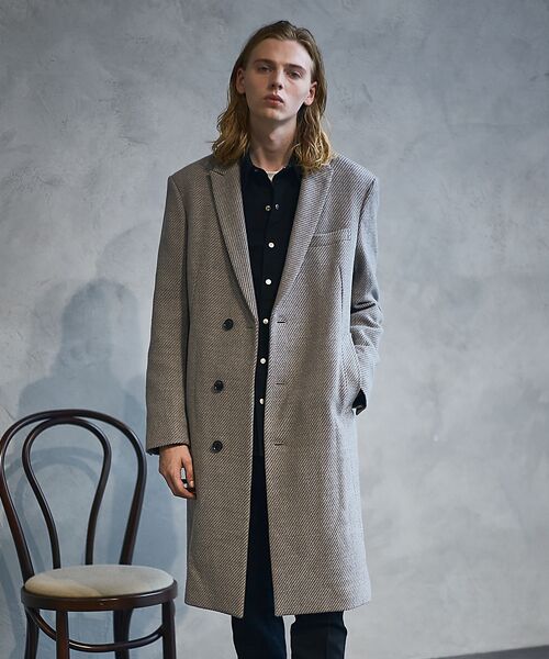 美品】 rienda ピークドラペルウールMIXチェスターコート S rienda