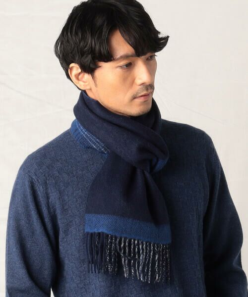 セール】 カシミヤ オンブレーチェックマフラー （マフラー・ショール