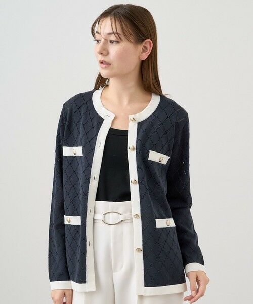 セール】 プレイドパターンバイカラー カーディガン （カーディガン