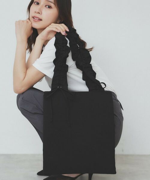 セール】 【A4サイズ収納可能】持ち手フリルトートバッグ （トート