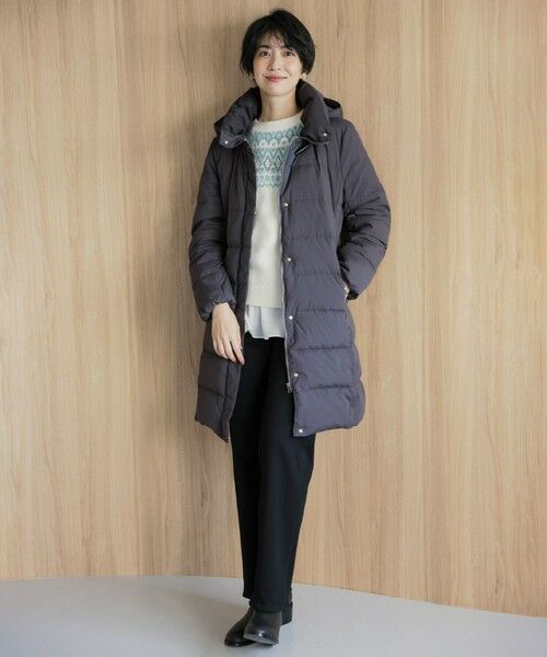 セール】 ブラッシュドマルチポリ ロング ダウン コート （ダウン