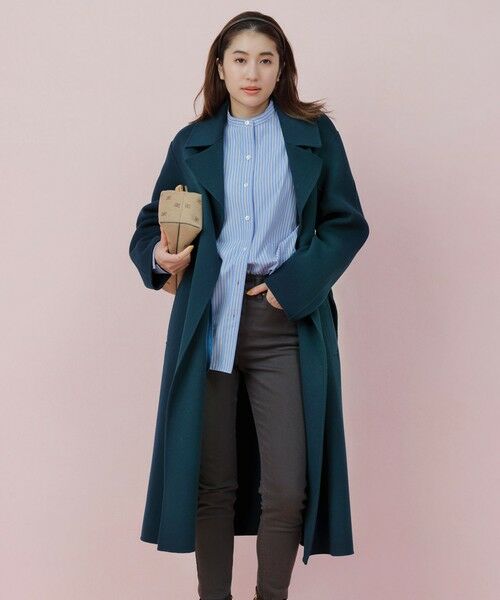 セール】 ウールリバー ロングトレンチコート （トレンチコート）｜L