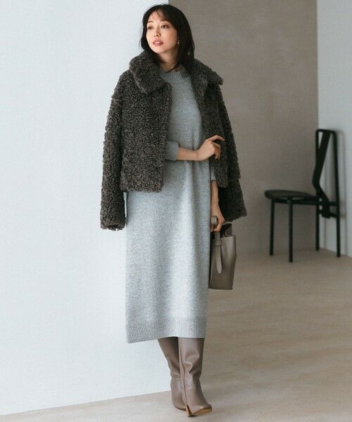 セール】 【洗える】カシミヤブレンド ニットワンピース （ミニ丈