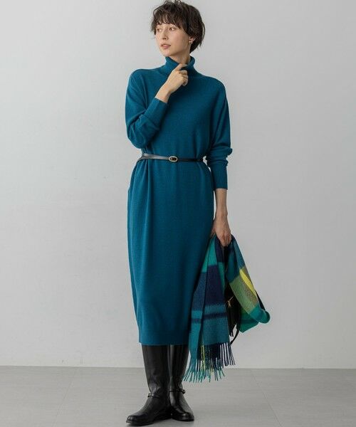 セール】 【洗える】カシミヤブレンド タートルネック ニット