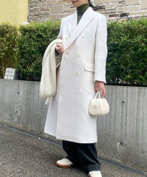 セール】 ダブルブレストウール ロングコート （その他アウター