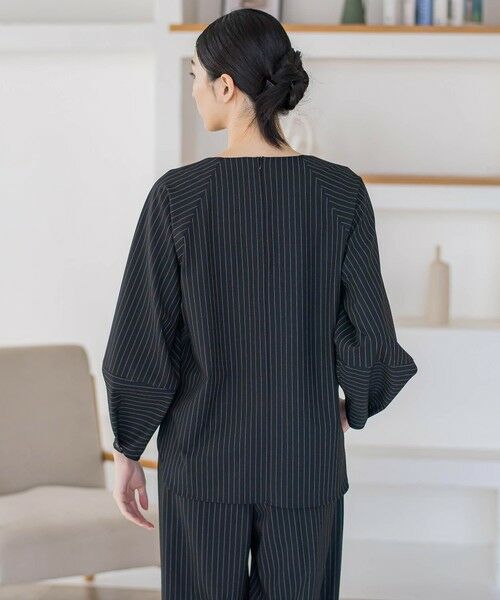 セール】 ピンストライプブラウス≪洗濯機で洗える/防シワ