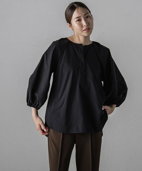 セール】 【大きいサイズ】ボリューム袖タフタブラウス≪洗濯機で