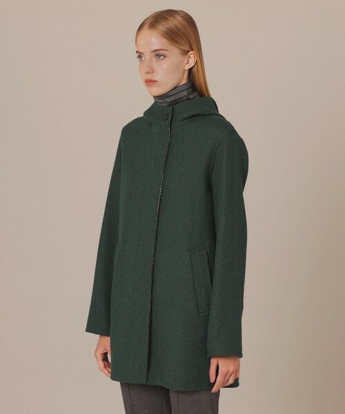 セール】 リバーチェックフーデットウールコート （その他アウター