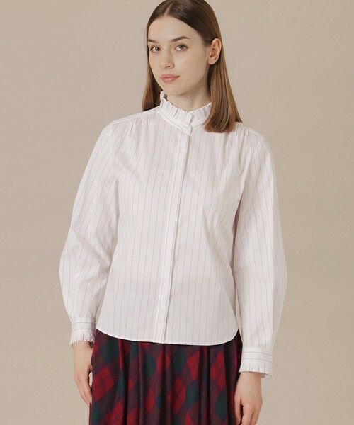 Precious12月号/婦人画報11月号掲載】ストレッチストライプブラウス