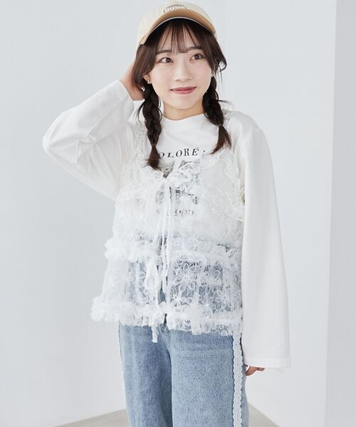 セール】 フリルレースシアービスチェ （キャミソール・チューブトップ