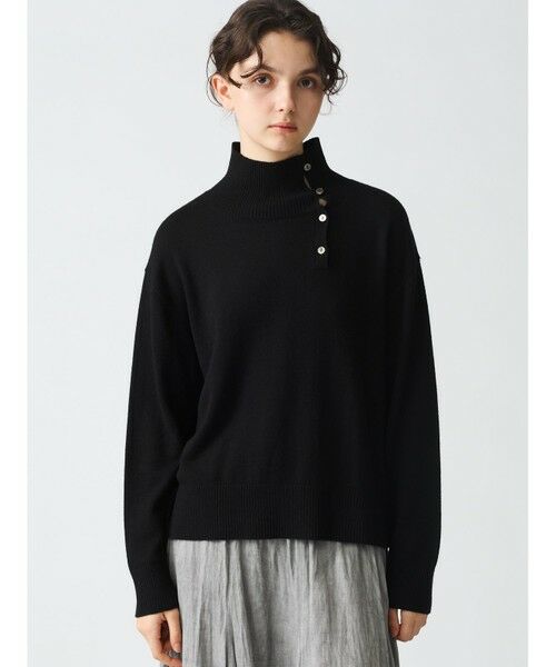 mizuiro ind ボタン付きハイネックプルオーバー （ニット・セーター