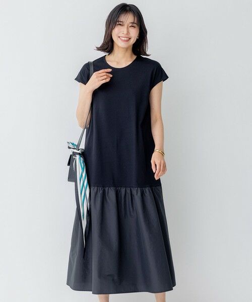 セール】 【洗える】スーピマコットンプレーティング ワンピース