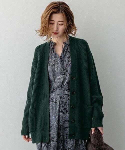 セール】 【洗える】カシミヤブレンド ニット カーディガン