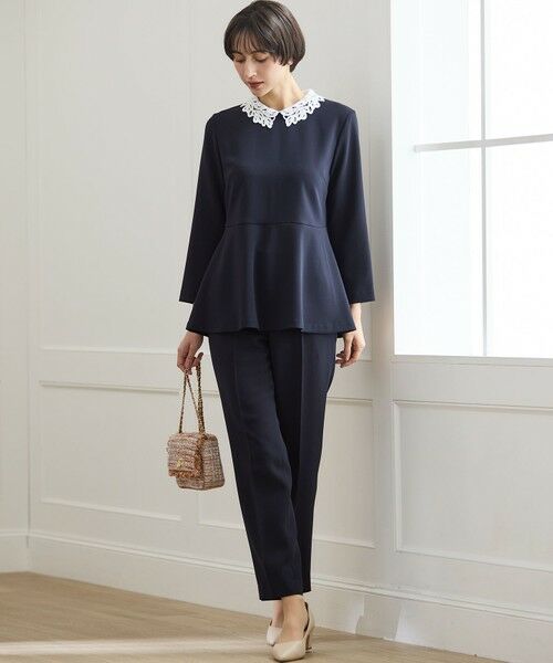 セットアップ対応/洗える】トリアセダブルジョーゼット 2WAYレース襟