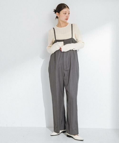 セール】 ピンストライプベアサロペット （サロペット・オールインワン