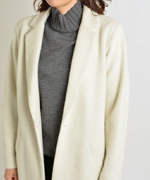 セール】 ジャージー チェスターコート(white)◇ （その他アウター