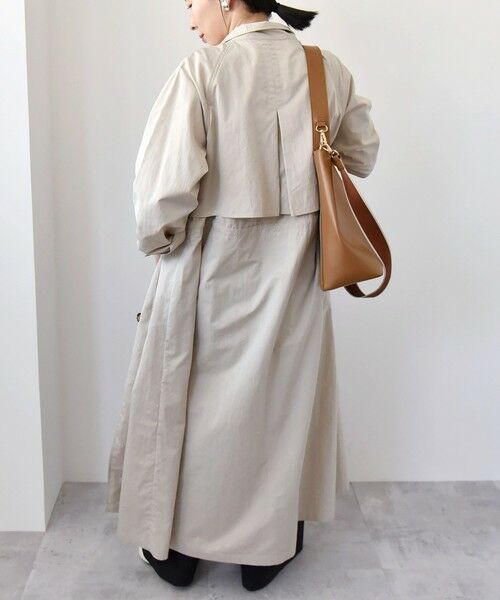 セール】 quaranciel:〈手洗い可能〉スタンドカラー ウエストドロー