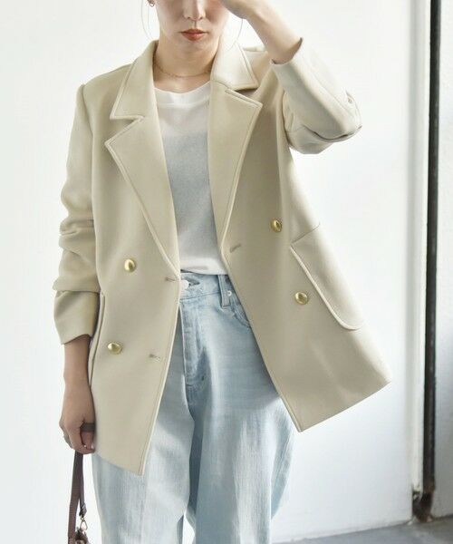 セール】 quaranciel:〈洗濯機可能〉ジャージー テーラード ダブル