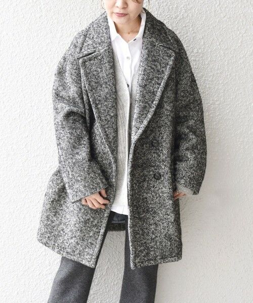 セール】 ダブルブレストツイードコート◇ （その他アウター）｜SHIPS