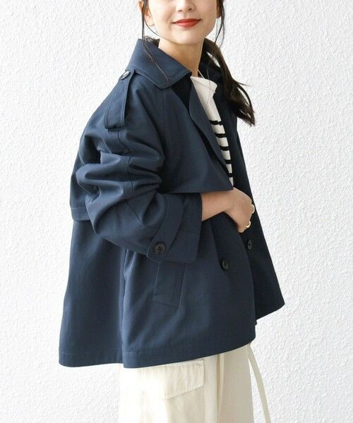 セール】 SHIPS any: 〈洗濯機可能〉ショート トレンチ コート