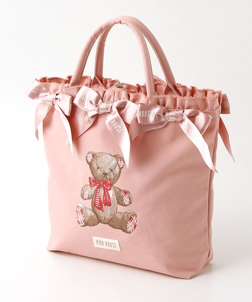 PINK HOUSE×misako&erinko】ラブリボンベアプリントバッグ （トート