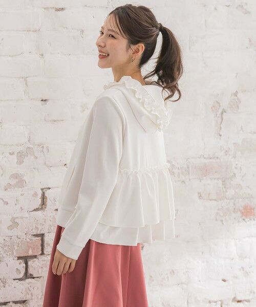 セール】 フードフリルパーカー≪手洗い可能≫ （カットソー）｜QUEENS