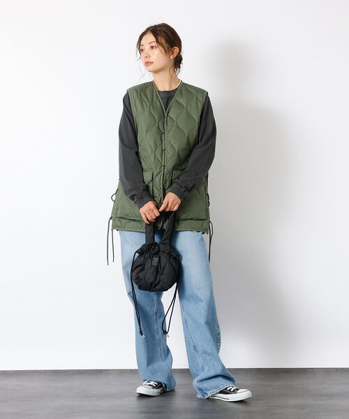 TAION / タイオン】ミリタリー VネックWジップレースアップ ダウンベス