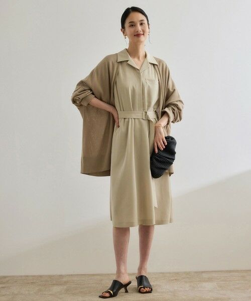 セール】 【洗える】サファリシャツワンピース （ロング・マキシ丈