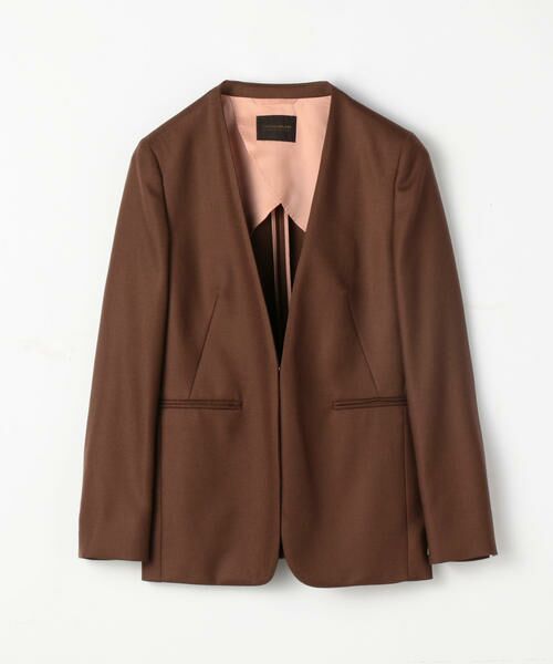 セール】 ウールサキソニー ノーカラージャケット （ノーカラー