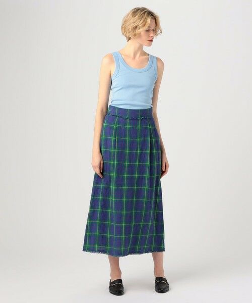 セール】 アイリッシュリネン タックフレアロングスカート （ロング