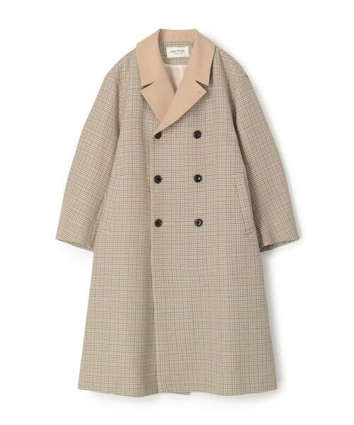 セール】 コットンリバーチェック ダブルブレストコート （その他