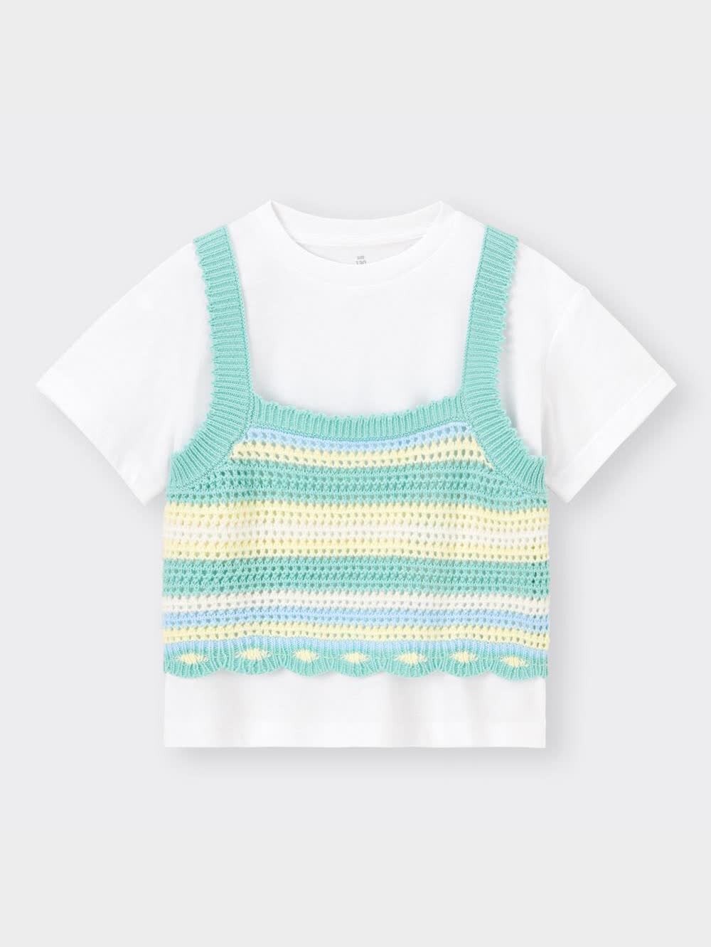 GU公式 | GIRLSニットキャミソールセットT(半袖)