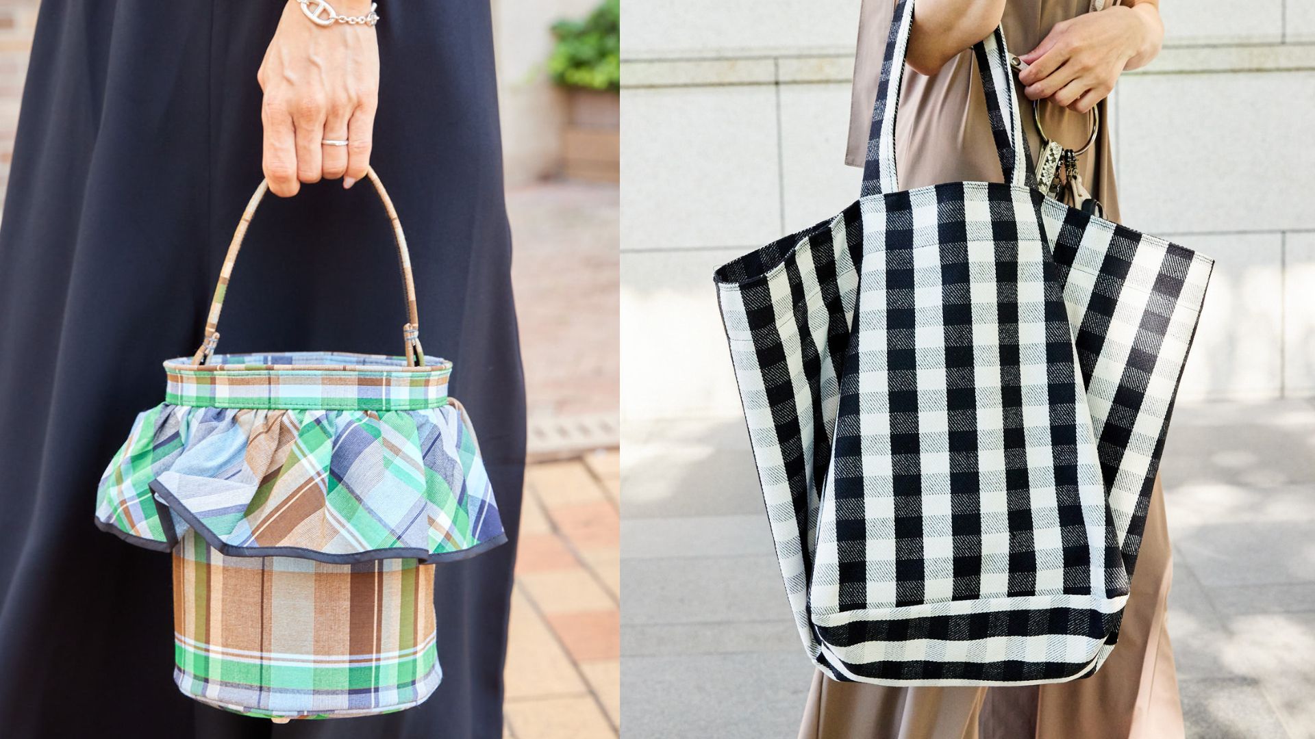 ファミリアも】マンネリコーデに効く「チェック柄バッグ」コーデ4選
