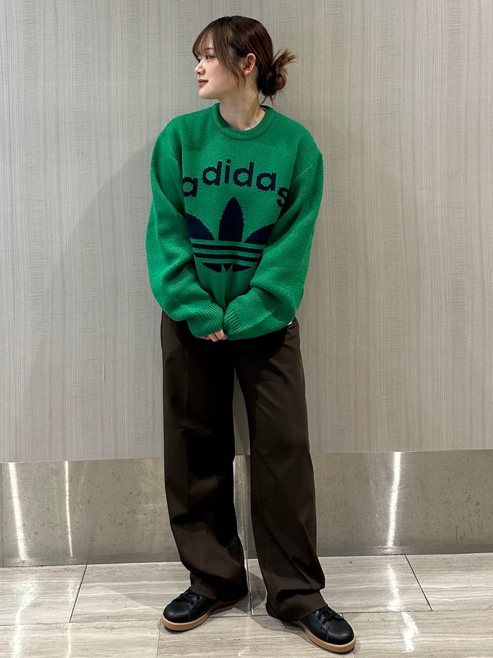 アディダス オリジナルス 70S クルーネックセーター グリーン
