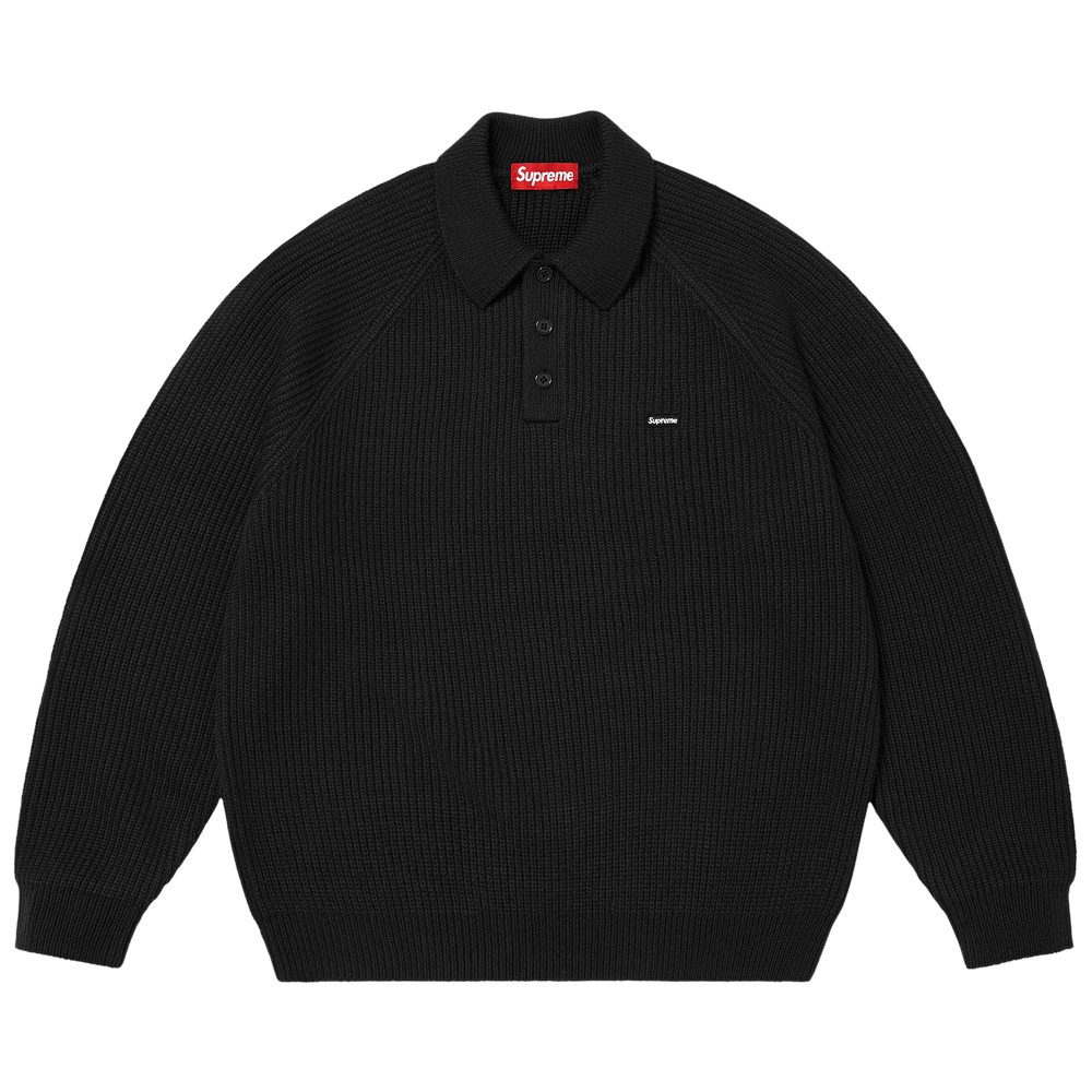 Buy Supreme Small Box Polo Sweater 'Black' - FW25SK37 BLACK | GOAT