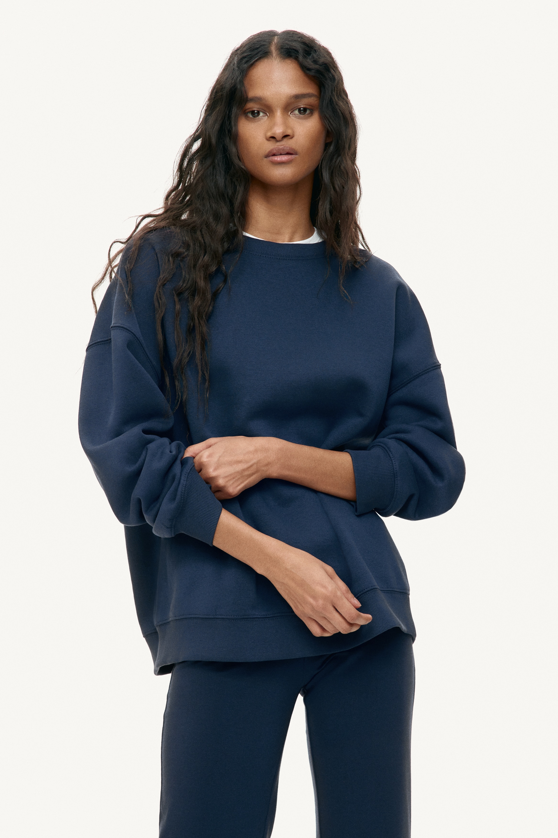 Oversized Sweatshirt - Navy blue - Ladies | H&M US