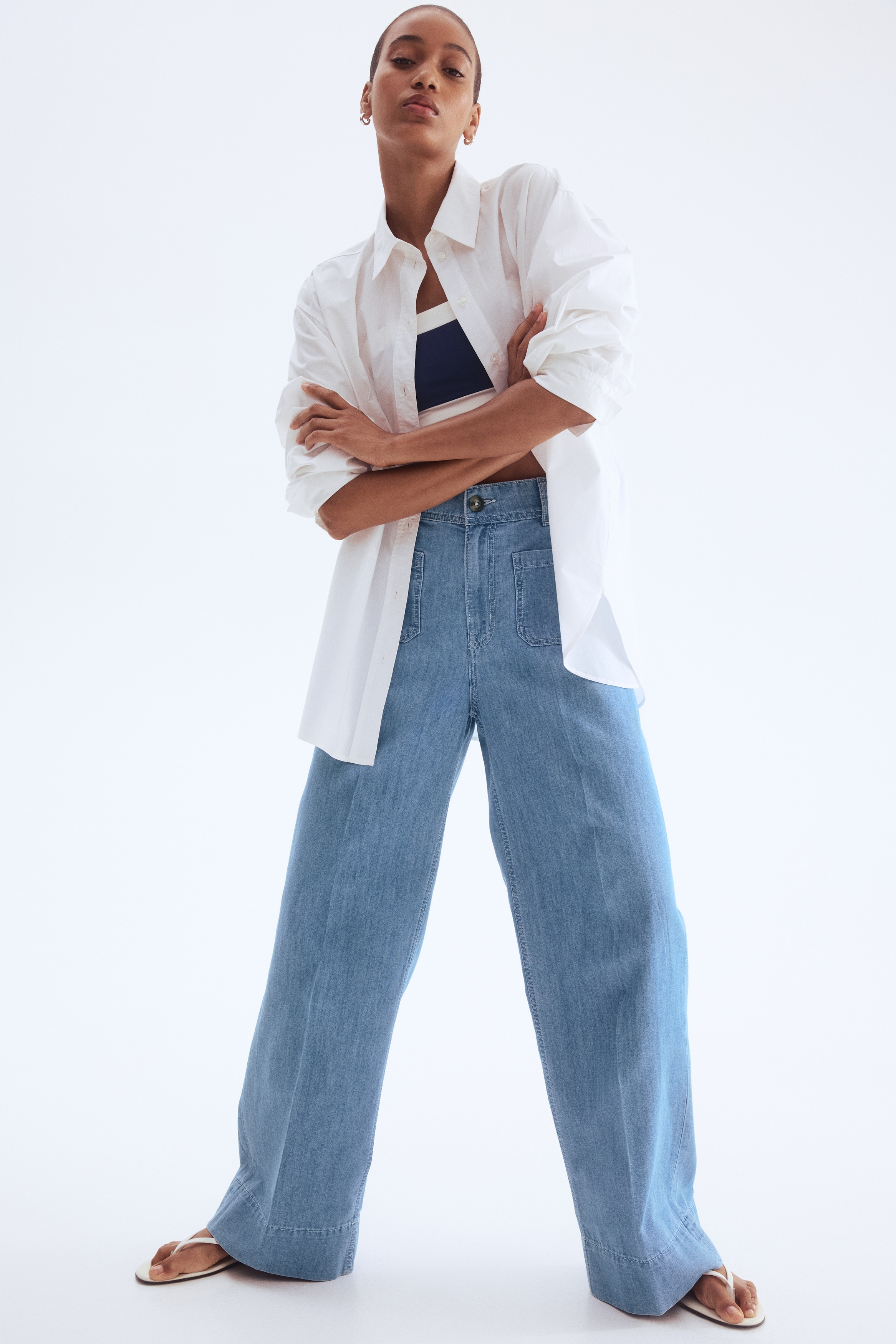 ワイドハイデニム - ライトデニムブルー - レディース | H&M JP