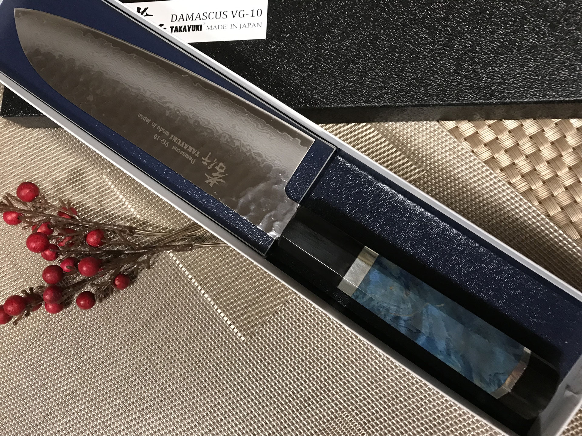 ステン本焼V金10号切付牛刀包丁27cm右片刃 鏡面 黒水牛黒檀八角柄