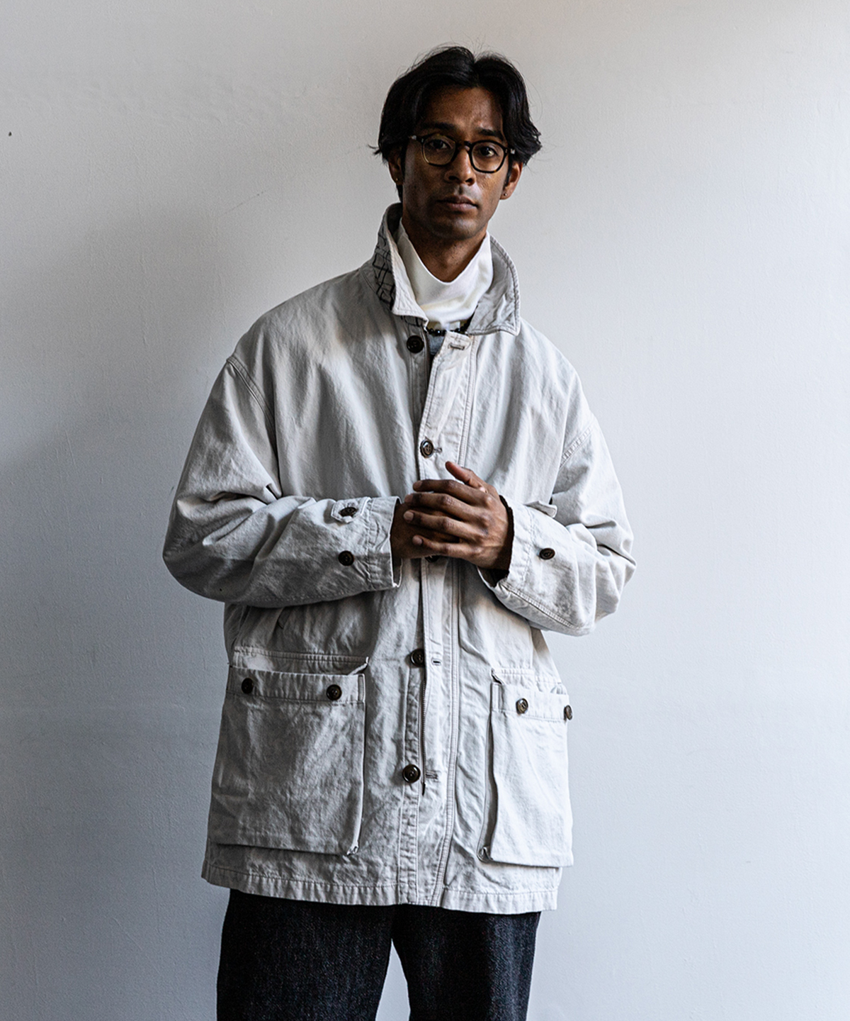 コットンリネンオックス 超撥水 ハンティングジャケット｜nest Robe