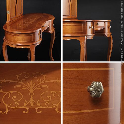 送料無料】 ヴェローナクラシック 猫脚象嵌ドレッサー&スツール