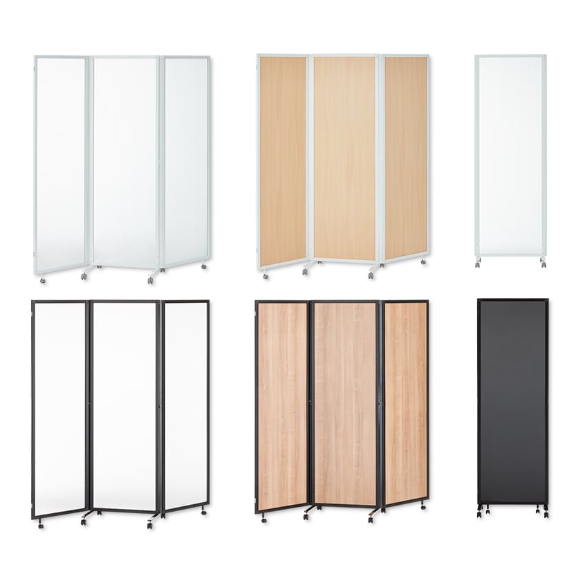 送料無料】 スレディ 折りたたみパーテーション キャスター付き 3連