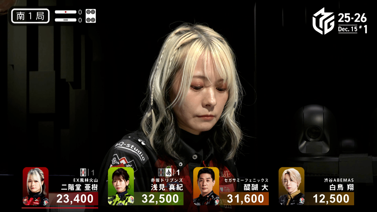 Mリーグ - ベストコレクション - 二階堂亜樹:12/15 1G 南1 舞姫の盗賊