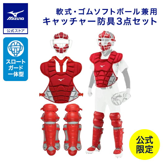 楽天市場】野球 ミズノ公式限定 軟式用 キャッチャー防具 セット ゴム