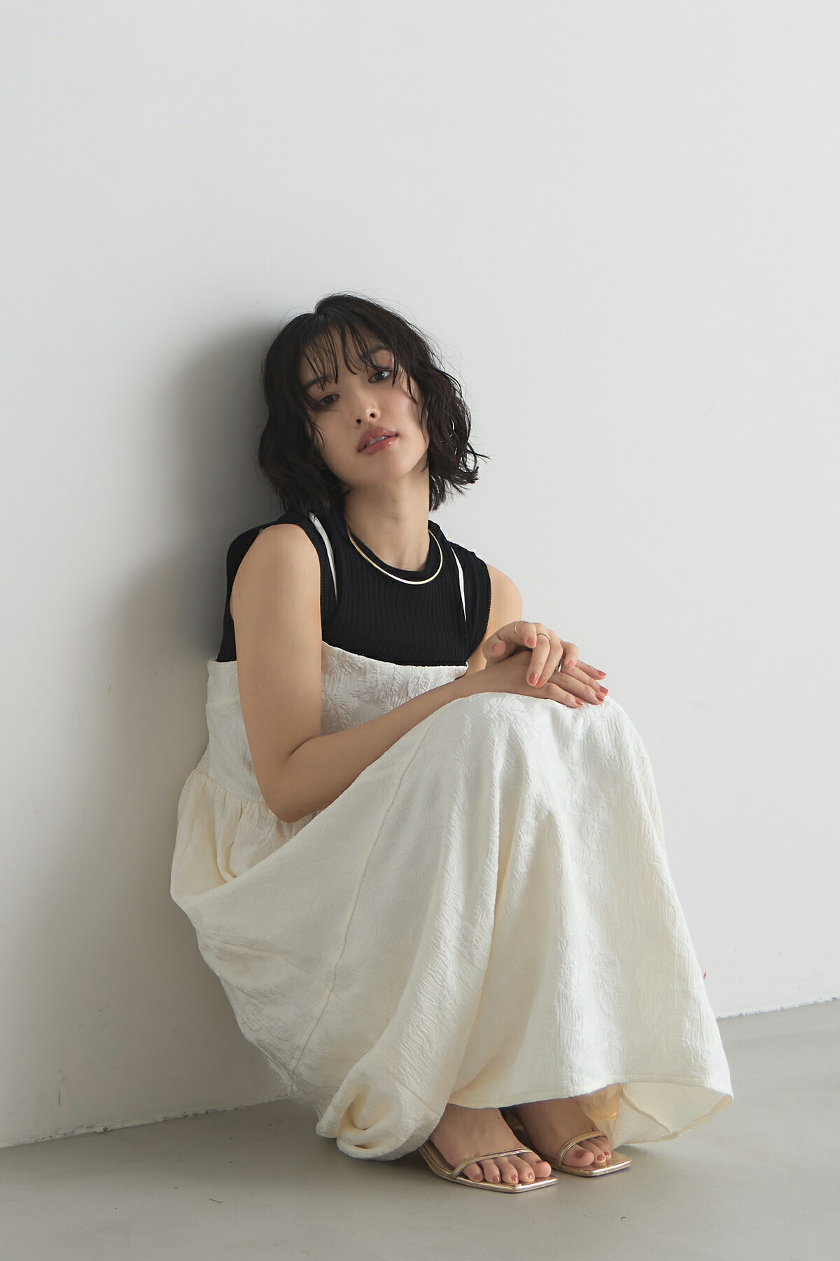 リーフジャガードコクーンキャミワンピース